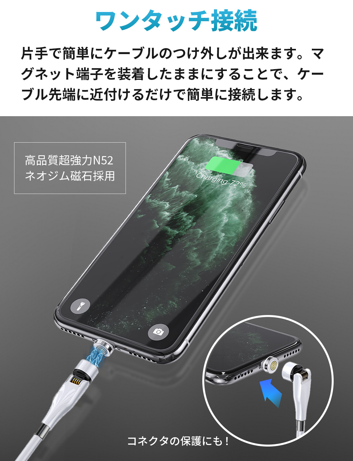 ワンタッチ接続を説明する商品画像